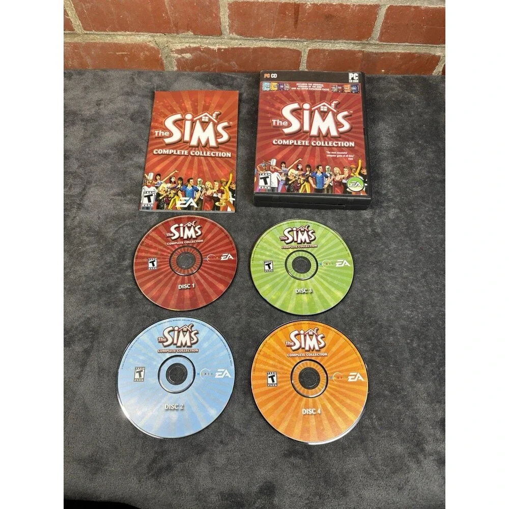 The Sims Complete Collection PC Windows, 2005 4 Disc Case, Manual